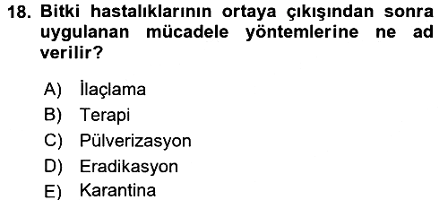 Fitopatoloji 2015-2016 Dönem Sonu Sınavı - 18. soru