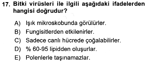 Fitopatoloji 2016-2017 Dönem Sonu Sınavı - 17. soru