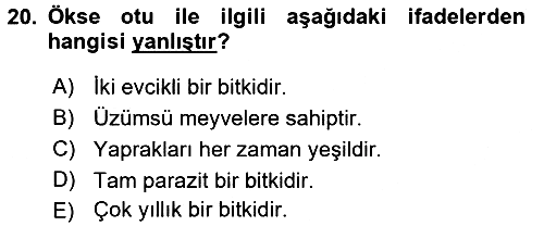 Fitopatoloji 2016-2017 Dönem Sonu Sınavı - 20. soru