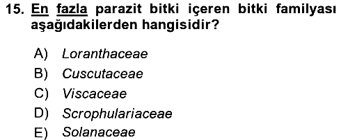 Fitopatoloji 2015-2016 Tek Ders Sınavı - 15. soru