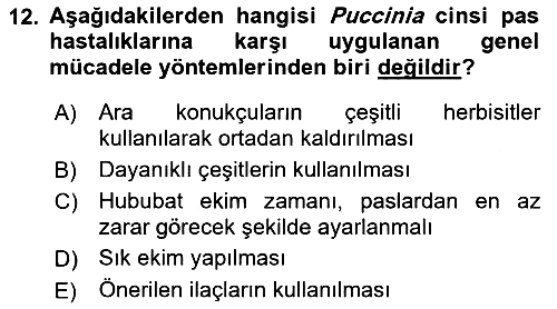 Fitopatoloji 2021-2022 Yaz Okulu Sınavı - 12. soru