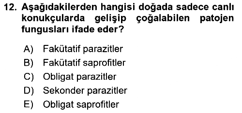 Fitopatoloji 2022-2023 Yaz Okulu Sınavı - 12. soru