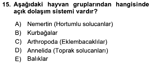 Genel Biyoloji 2024-2025 Dönem Sonu Sınavı - 15. soru