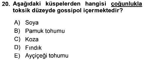 Hayvan Besleme 2016-2017 Ara Sınav - 20. soru