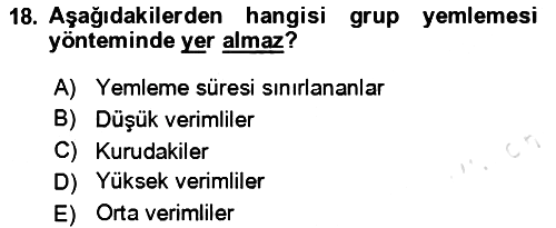 Hayvan Besleme 2024-2025 Dönem Sonu Sınavı - 18. soru