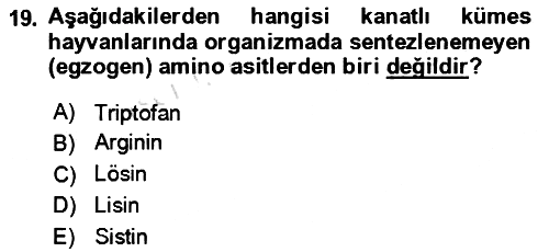 Hayvan Besleme 2024-2025 Dönem Sonu Sınavı - 19. soru