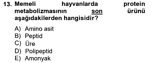 Hayvan Besleme 2013-2014 Tek Ders Sınavı - 13. soru