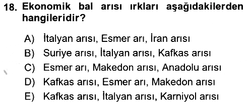 Hayvan Yetiştirme 2016-2017 3 Ders Sınavı - 18. soru