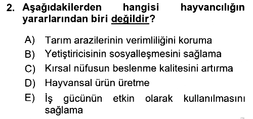 Hayvan Yetiştirme 2018-2019 3 Ders Sınavı - 2. soru