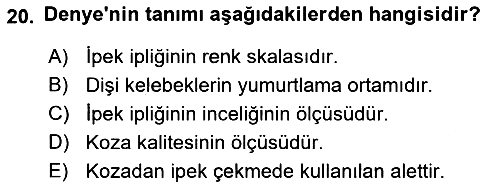 Hayvan Yetiştirme 2018-2019 3 Ders Sınavı - 20. soru