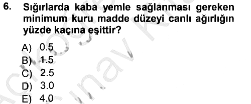 Hayvan Yetiştirme 2012-2013 Ara Sınav - 6. soru