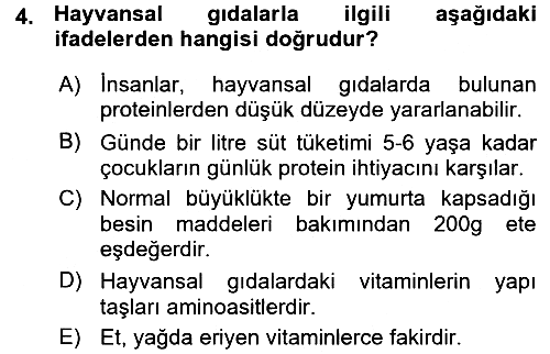 Hayvan Yetiştirme 2015-2016 Ara Sınav - 4. soru