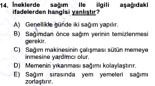 Hayvan Yetiştirme 2015-2016 Ara Sınav - 14. soru