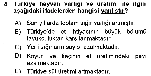 Hayvan Yetiştirme 2016-2017 Ara Sınav - 4. soru