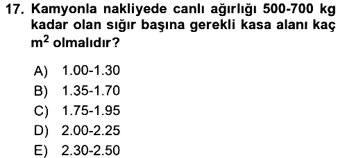 Hayvan Yetiştirme 2016-2017 Ara Sınav - 17. soru