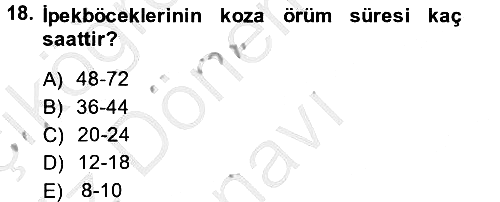 Hayvan Yetiştirme 2014-2015 Dönem Sonu Sınavı - 18. soru