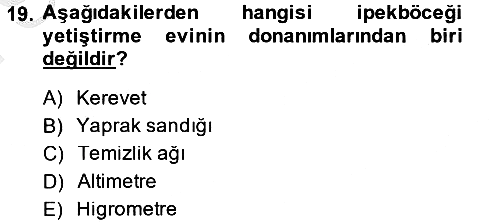 Hayvan Yetiştirme 2014-2015 Dönem Sonu Sınavı - 19. soru