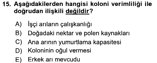 Hayvan Yetiştirme 2016-2017 Dönem Sonu Sınavı - 15. soru