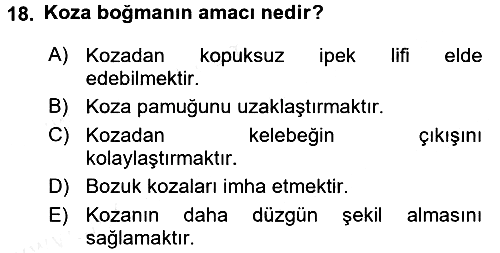 Hayvan Yetiştirme 2016-2017 Dönem Sonu Sınavı - 18. soru