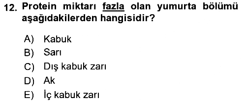 Hayvan Yetiştirme 2015-2016 Tek Ders Sınavı - 12. soru