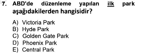 Peyzaj Çevre ve Tarım 2014-2015 Ara Sınav - 7. soru