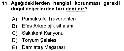 Peyzaj Çevre ve Tarım 2015-2016 Ara Sınav - 11. soru