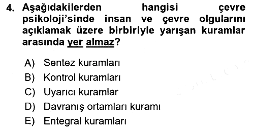 Peyzaj Çevre ve Tarım 2018-2019 Ara Sınav - 4. soru