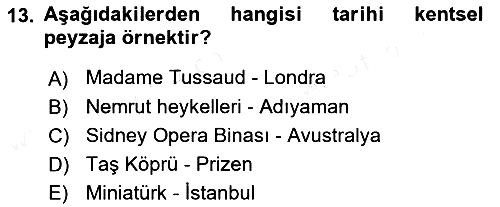 Peyzaj Çevre ve Tarım 2018-2019 Ara Sınav - 13. soru
