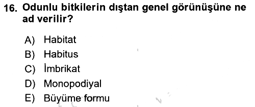 Peyzaj Çevre ve Tarım 2021-2022 Ara Sınav - 16. soru