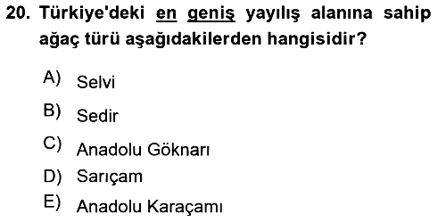 Peyzaj Çevre ve Tarım 2021-2022 Ara Sınav - 20. soru
