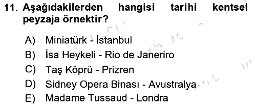 Peyzaj Çevre ve Tarım 2024-2025 Ara Sınav - 11. soru