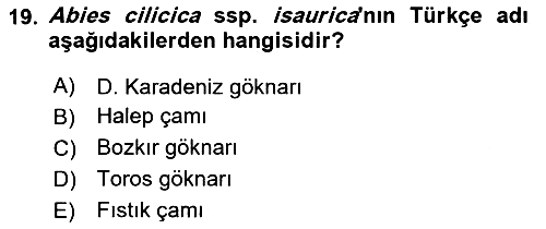 Peyzaj Çevre ve Tarım 2024-2025 Ara Sınav - 19. soru