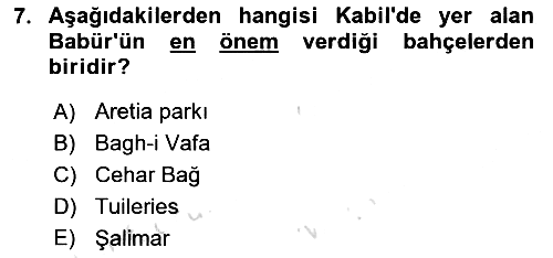Peyzaj Çevre ve Tarım 2025-2026 Ara Sınav - 7. soru