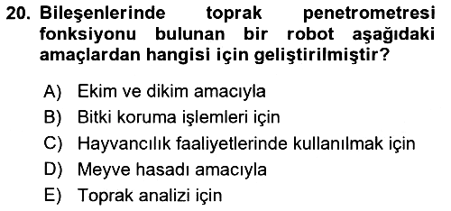 Tarım 4.0 2024-2025 Ara Sınav - 20. soru