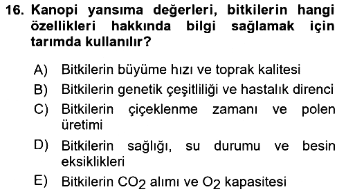 Tarım 4.0 2025-2026 Ara Sınav - 16. soru