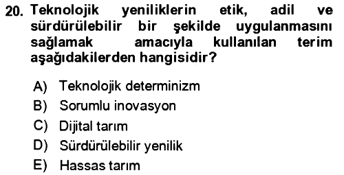 Tarım 4.0 2024-2025 Dönem Sonu Sınavı - 20. soru