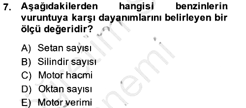 Tarım Alet ve Makinaları 2013-2014 Ara Sınav - 7. soru