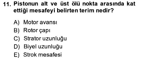 Tarım Alet ve Makinaları 2013-2014 Ara Sınav - 11. soru