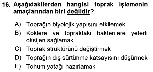 Tarım Alet ve Makinaları 2023-2024 Ara Sınav - 16. soru