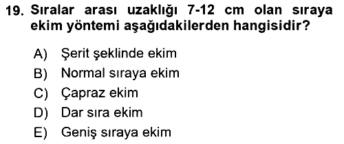 Tarım Alet ve Makinaları 2023-2024 Ara Sınav - 19. soru