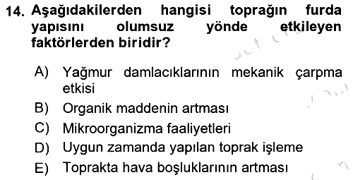 Tarım Alet ve Makinaları 2025-2026 Ara Sınav - 14. soru