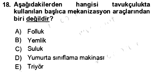 Tarım Alet ve Makinaları 2024-2025 Dönem Sonu Sınavı - 18. soru