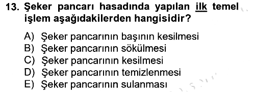 Tarım Alet ve Makinaları 2013-2014 Tek Ders Sınavı - 13. soru