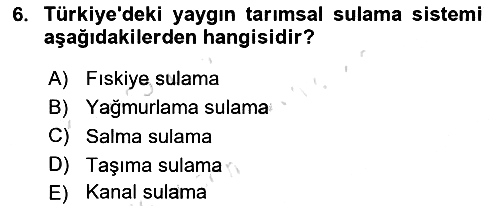 Tarım Ekonomisi 2021-2022 Ara Sınav - 6. soru