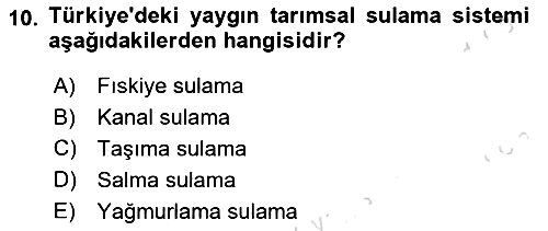 Tarım Ekonomisi 2024-2025 Ara Sınav - 10. soru