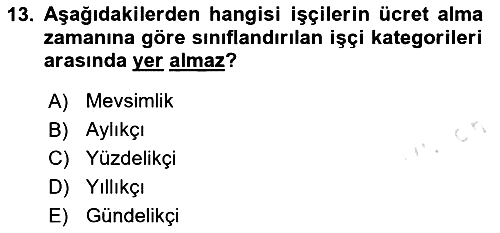 Tarım Ekonomisi 2025-2026 Ara Sınav - 13. soru