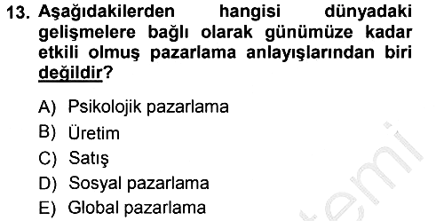 Tarım Ekonomisi 2012-2013 Dönem Sonu Sınavı - 13. soru