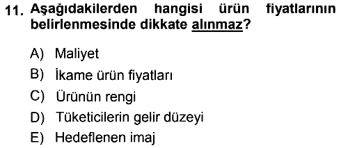 Tarım Ekonomisi 2013-2014 Dönem Sonu Sınavı - 11. soru