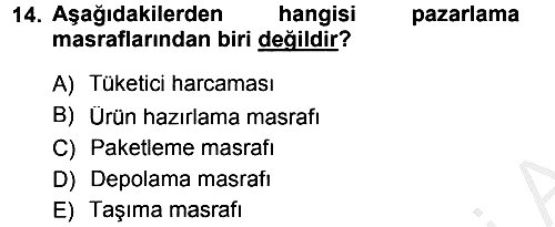 Tarım Ekonomisi 2014-2015 Dönem Sonu Sınavı - 14. soru