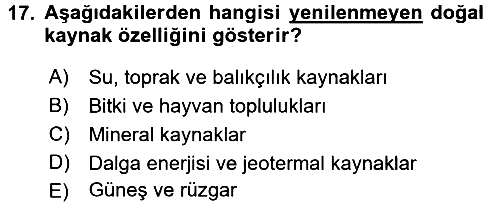 Tarım Ekonomisi 2015-2016 Dönem Sonu Sınavı - 17. soru
